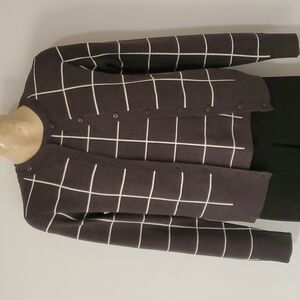 Fun window pane Ann Taylor sweater & shell